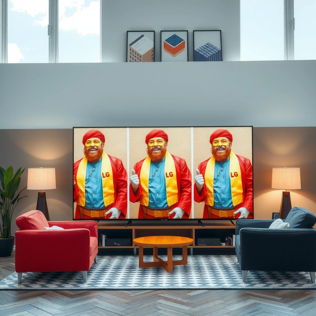 An LG TV displaying smart features and apps available for streaming content.
