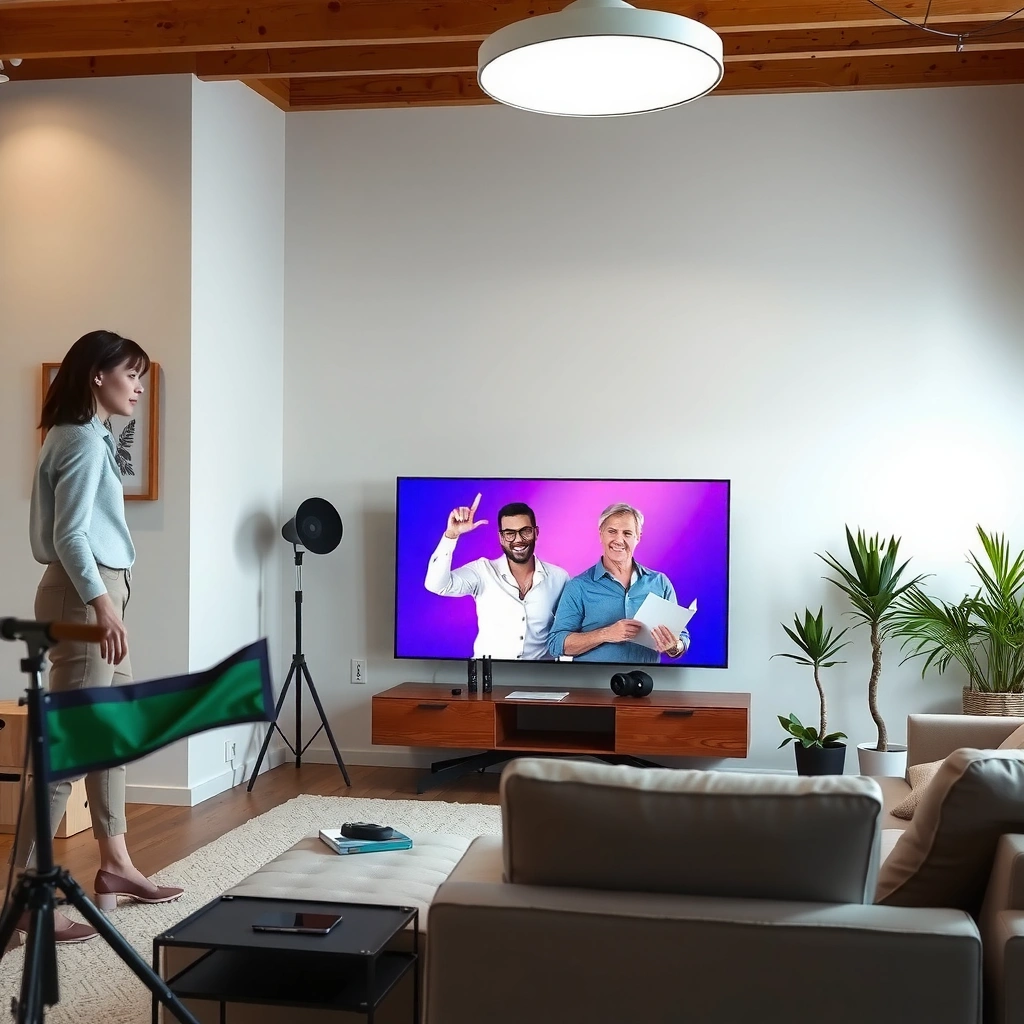 A person checking if their smart TV is compatible with Roku for installation.