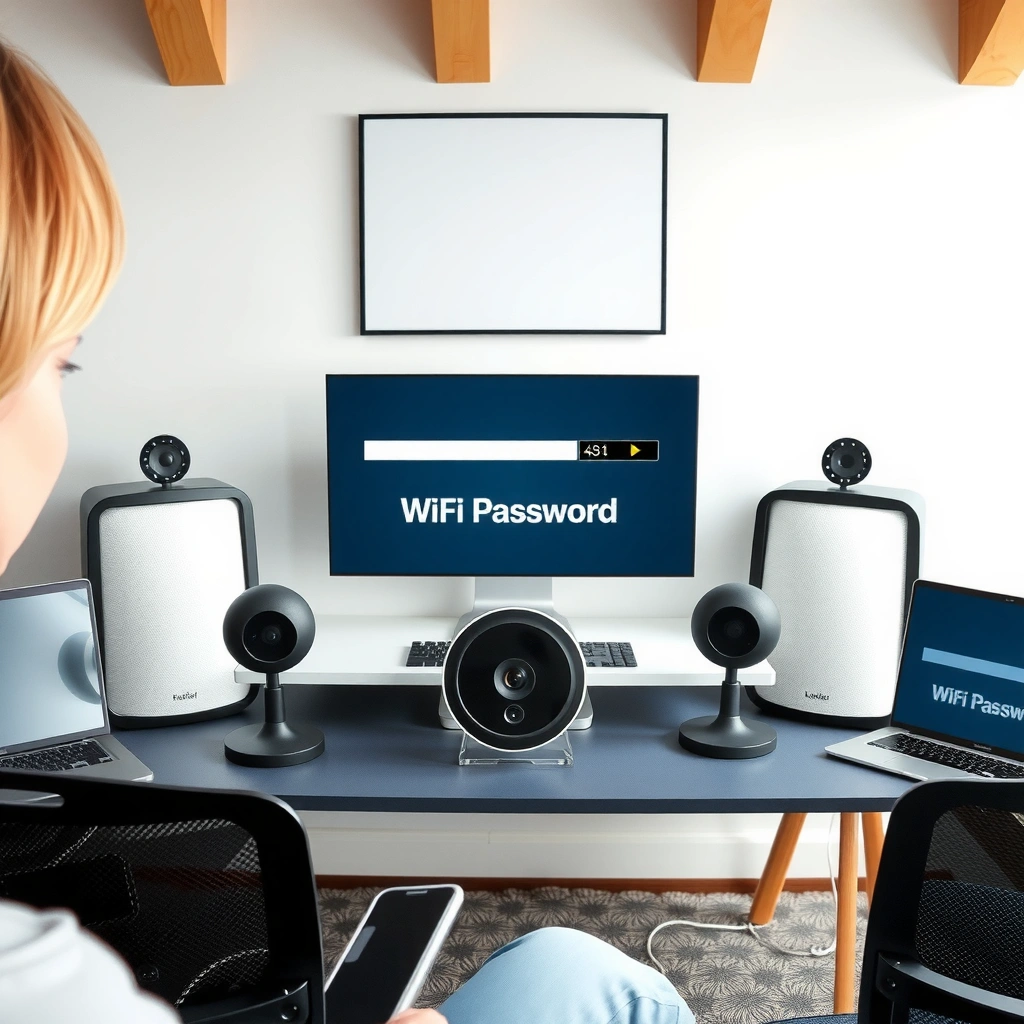 A person checking their router for access to change the WiFi password.