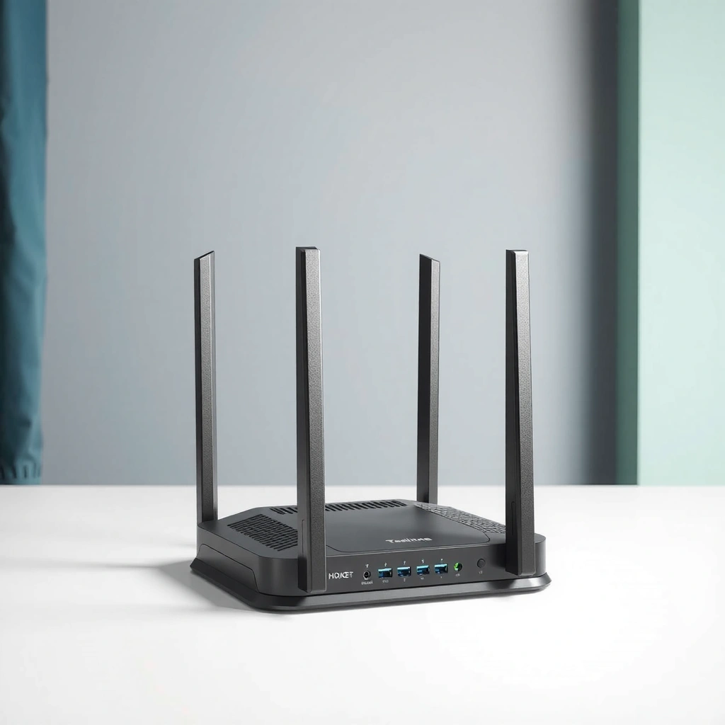 Image showing the ports of a modem and router for connecting devices in a network setup.