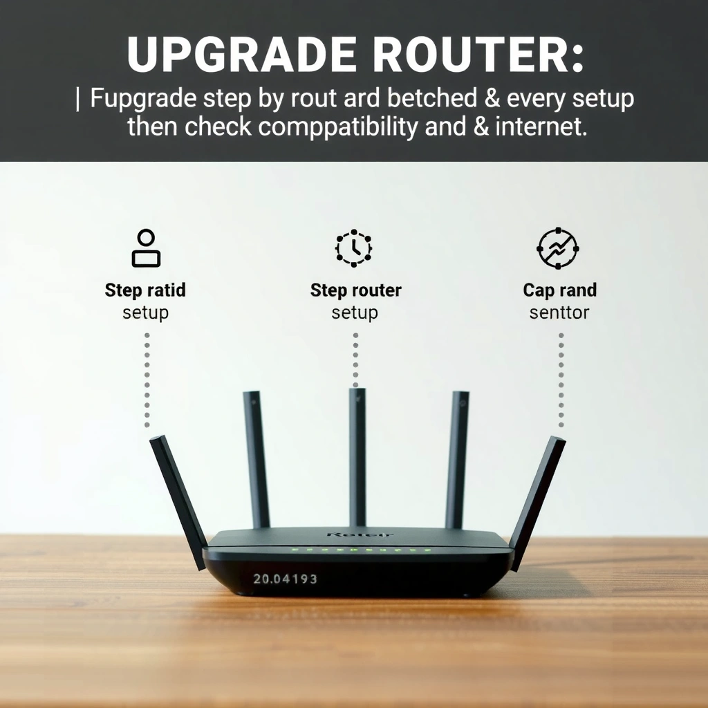 Image showing how to check router compatibility and internet requirements for upgrade.