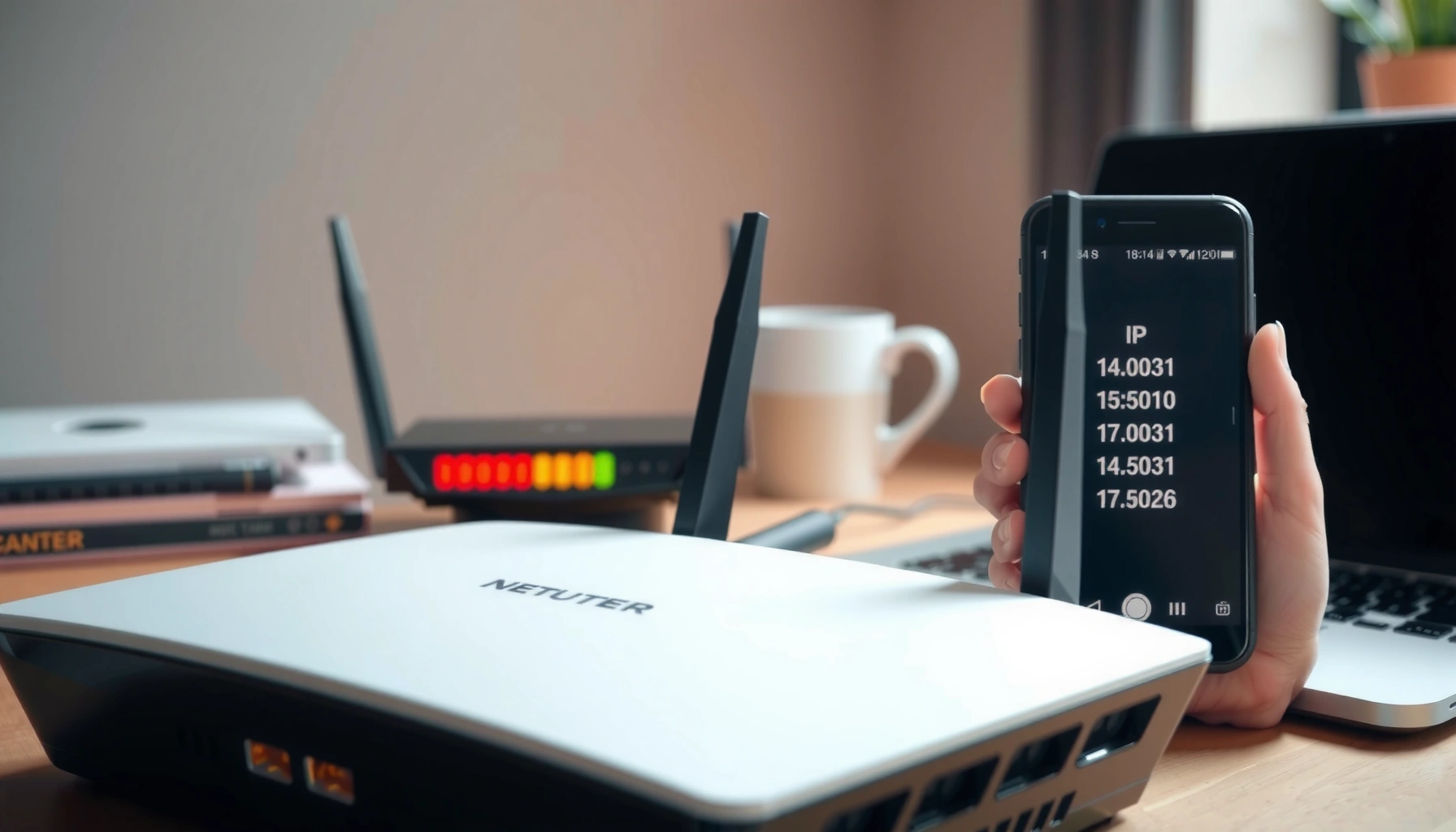 Illustration of steps to check router IP address on various devices.