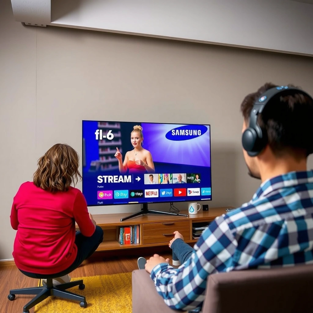 Image showing how to check the connection on a Samsung Smart TV for streaming setup.