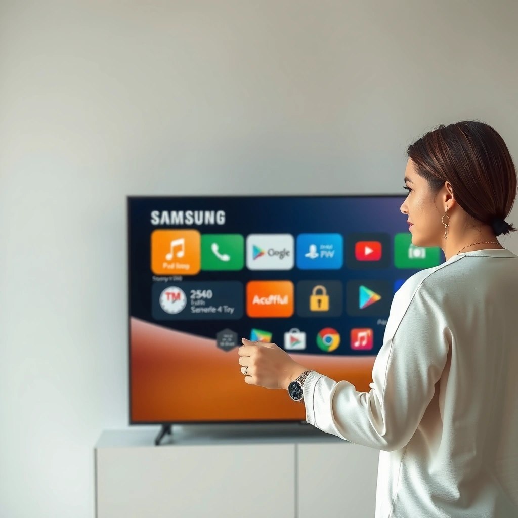 Illustration showing how to check the internet connection on a Samsung Smart TV for app downloads