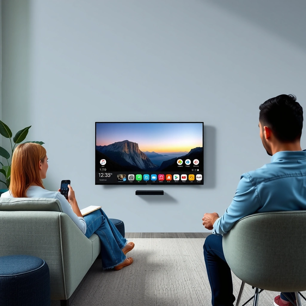 A user checking the setup of their Samsung Smart TV for app installation.