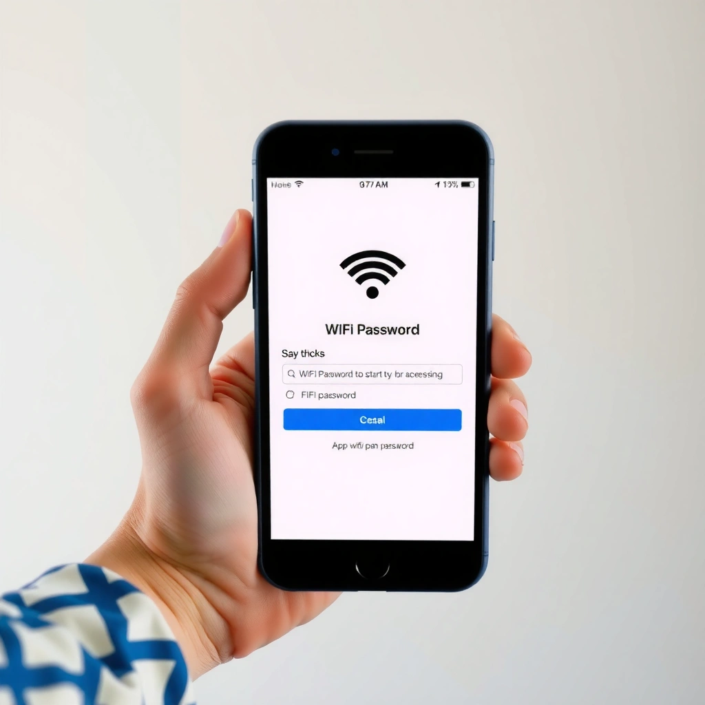 iPhone screen displaying saved WiFi networks and password retrieval options