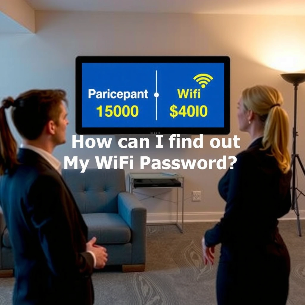 User checking saved WiFi password on a device screen.