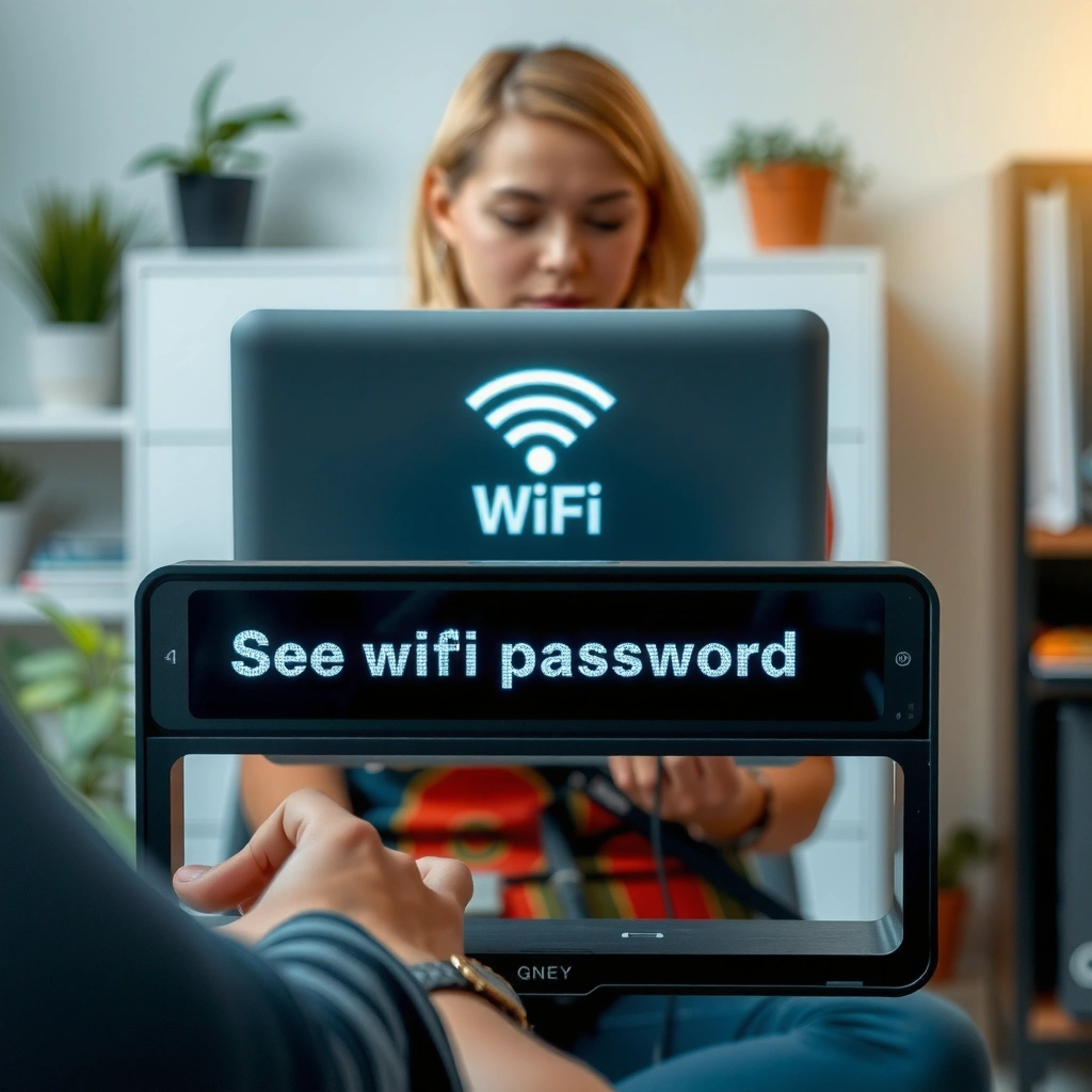 Network settings window showing saved WiFi password on Windows