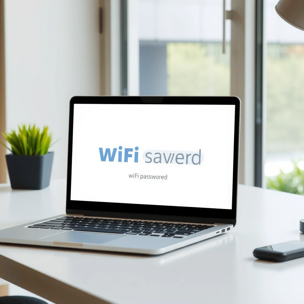 Screenshot showing how to check saved WiFi password on a Windows laptop.