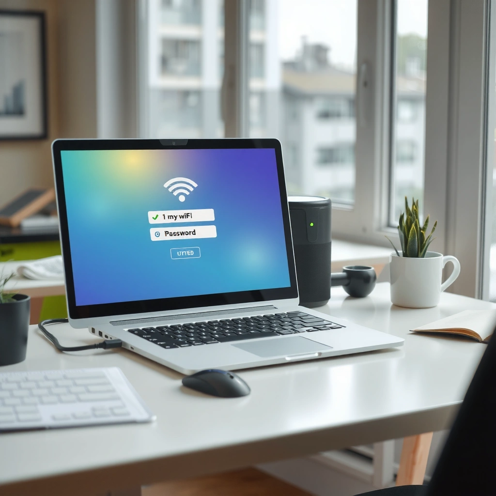 User checking saved WiFi password on a Windows computer screen