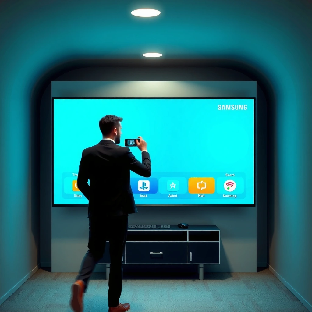 Samsung Smart TV Smart Hub interface showing internet connection settings
