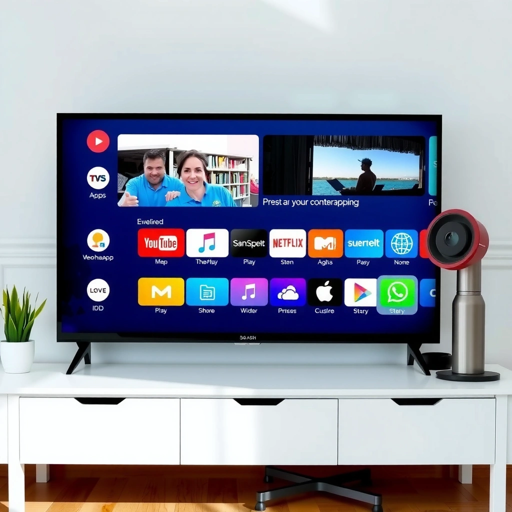 User checking the app store on a smart TV to find and install applications.