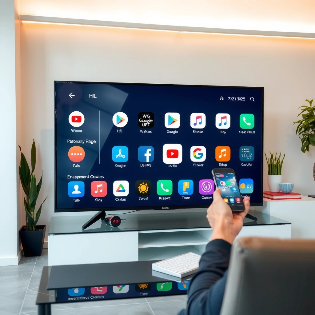 User checking the app store on a smart TV to find and install applications.