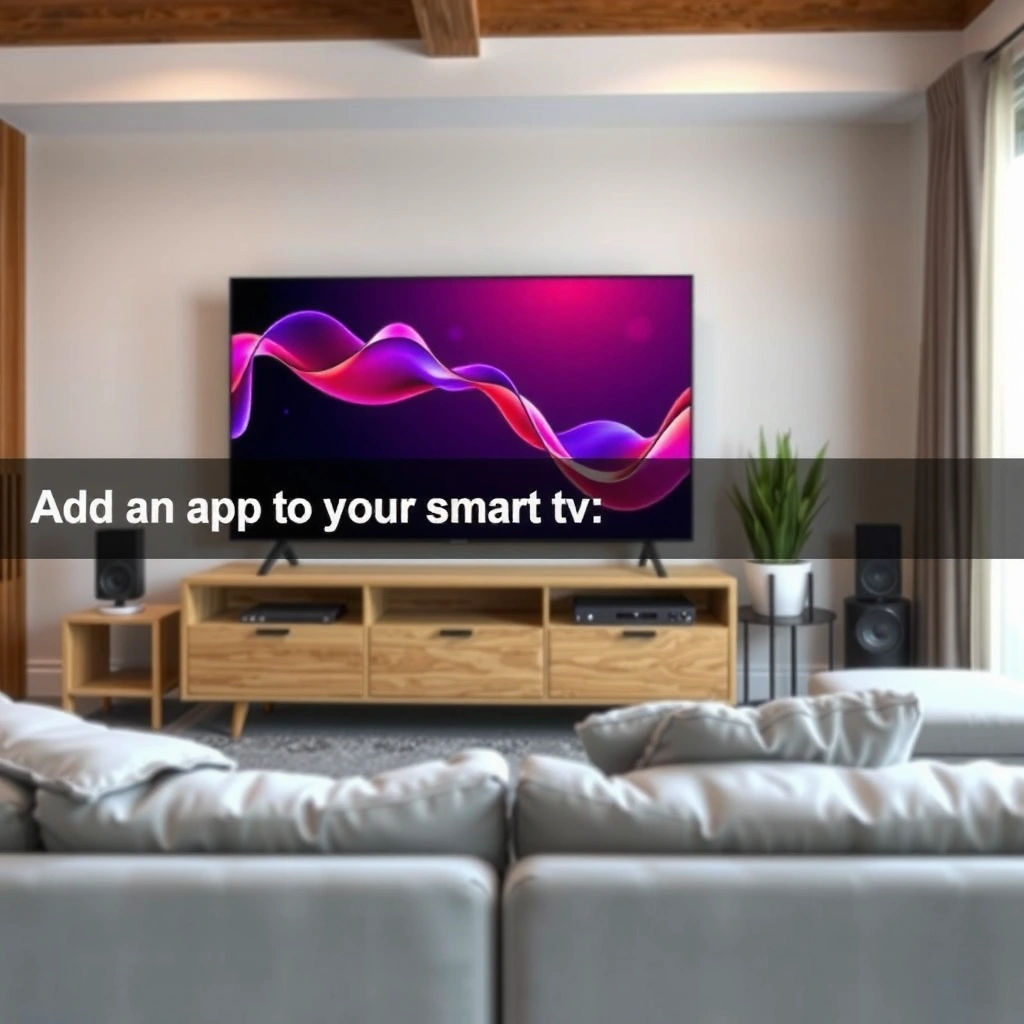 Smart TV app store options displayed on a screen for adding new apps