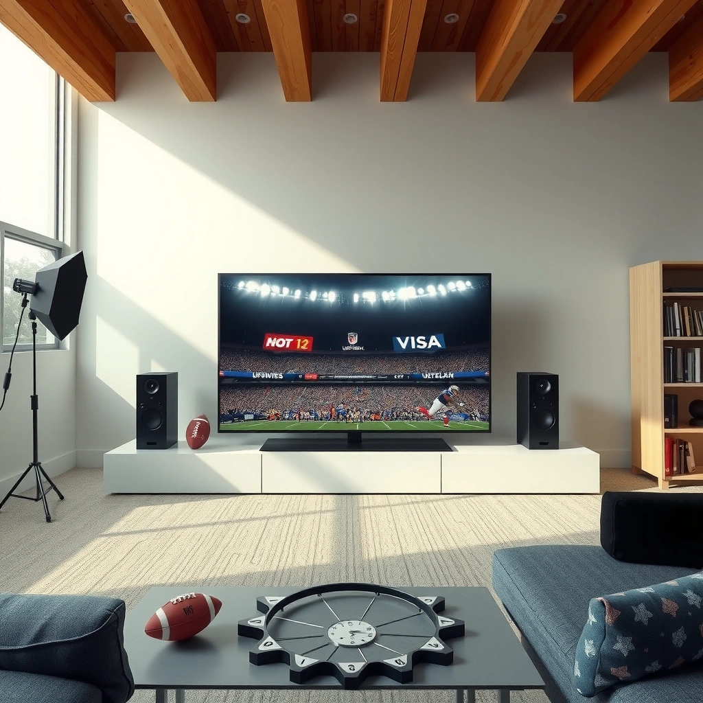 A user checking supported apps on a smart TV for watching the Super Bowl.