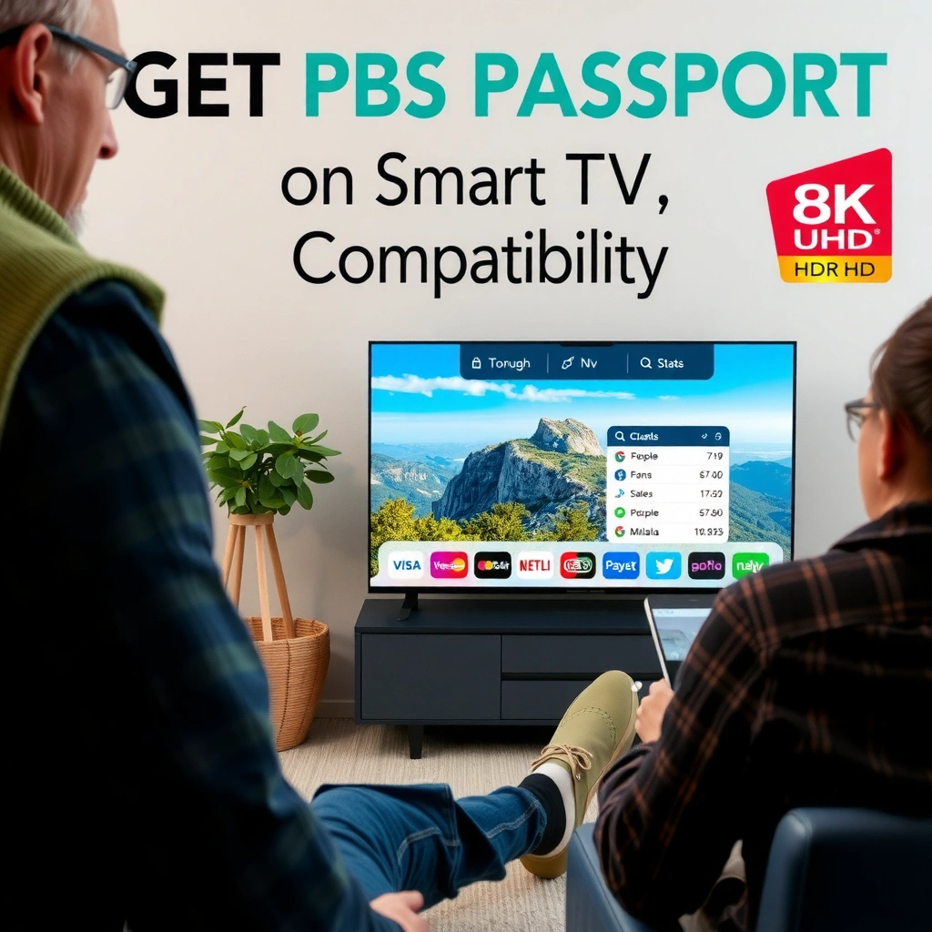 Image illustrating how to check compatibility for PBS Passport on Smart TVs.