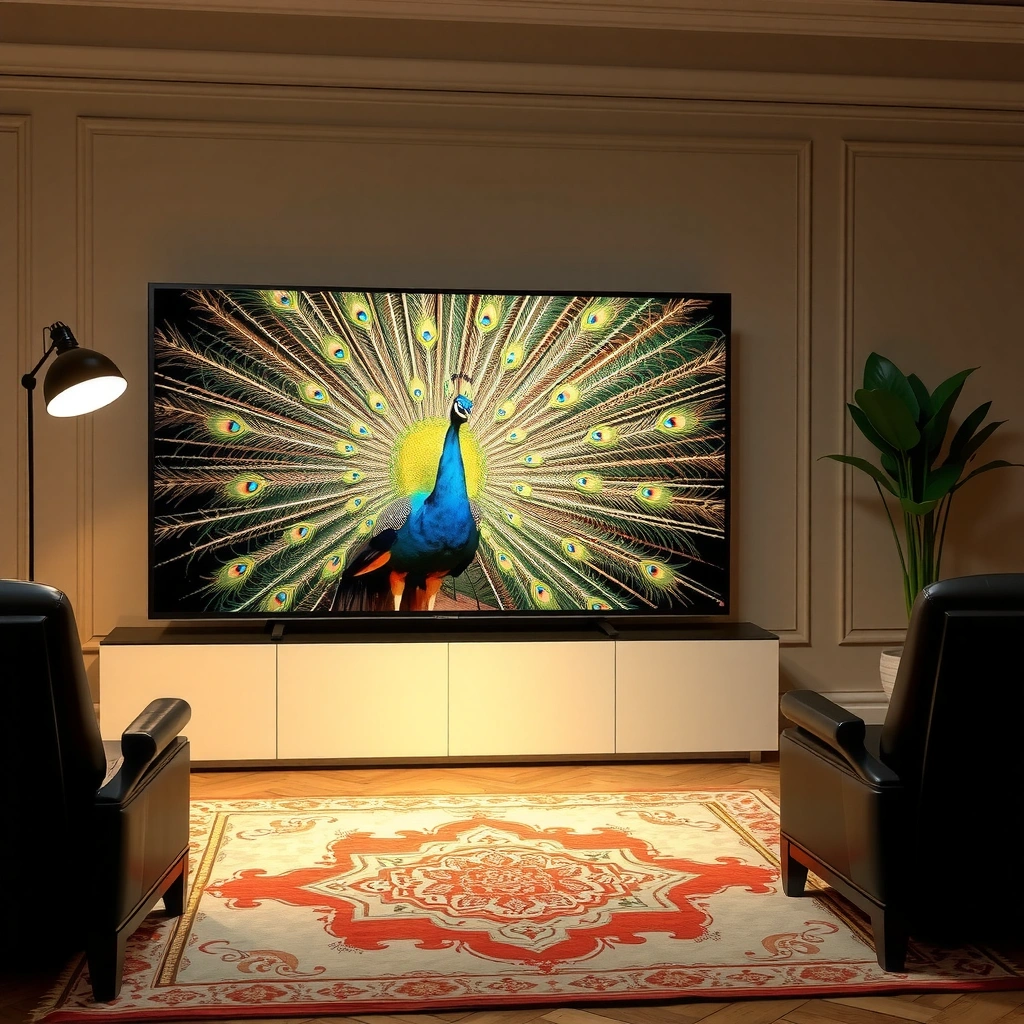 A person checking if their Smart TV supports Peacock streaming service compatibility.
