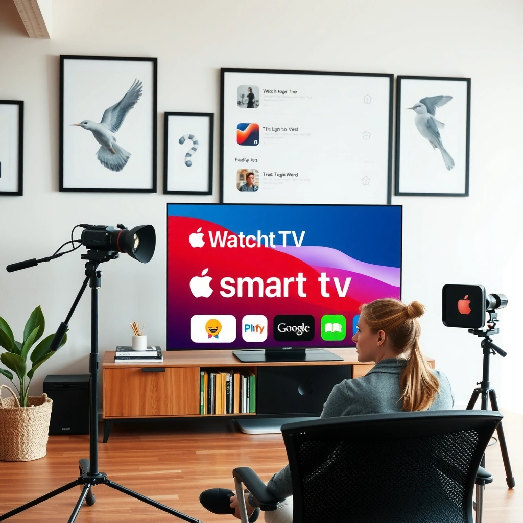 A graphic showing how to check smart TV compatibility for Apple TV streaming.