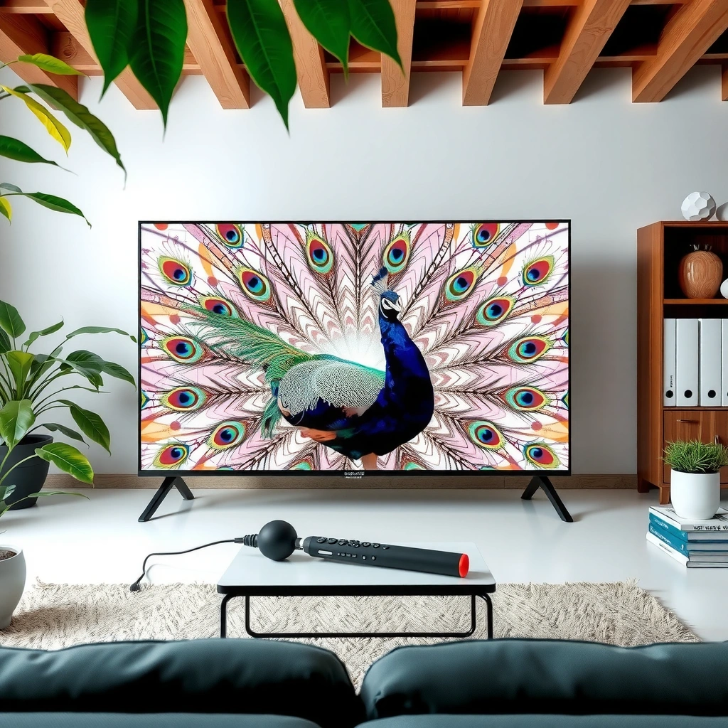 A person checking if their smart TV is compatible with Peacock TV streaming service