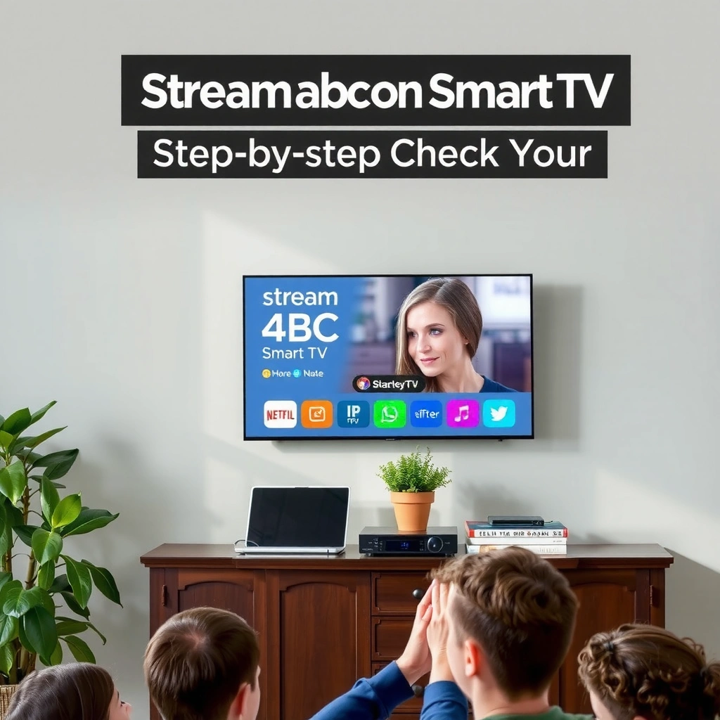 A person checking if their Smart TV is compatible with streaming ABC services.