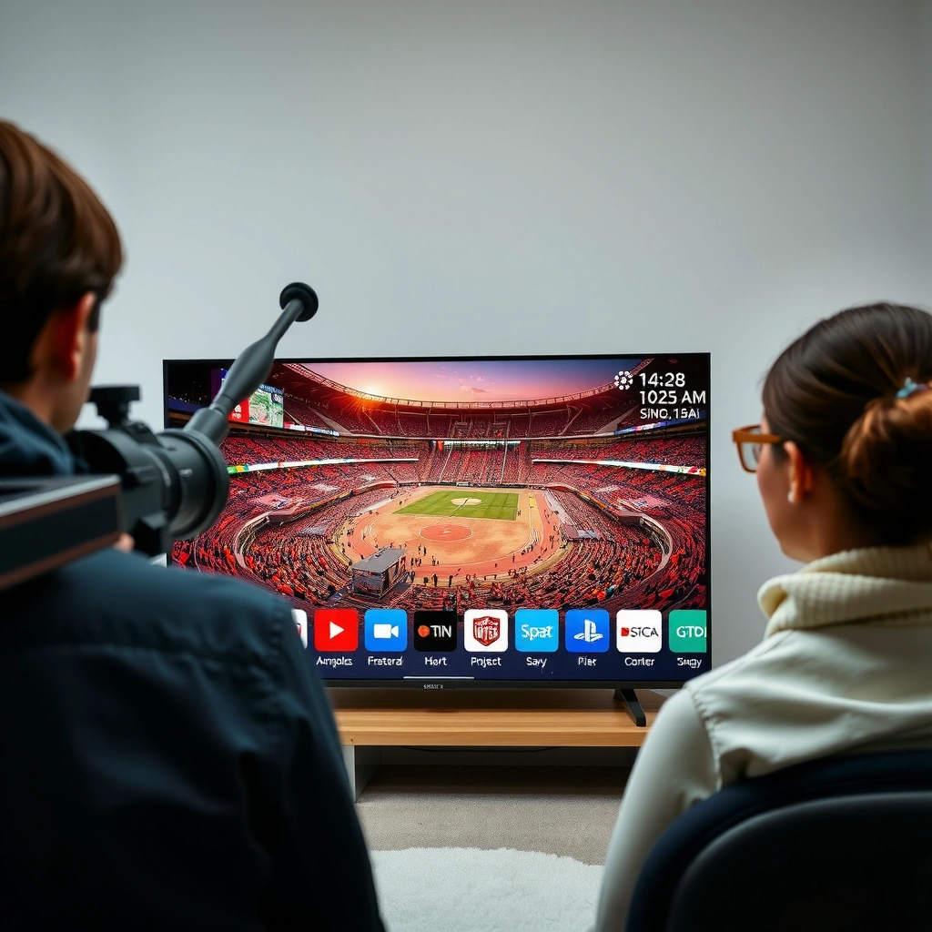 A person checking smart TV compatibility for watching CBS with setup steps.