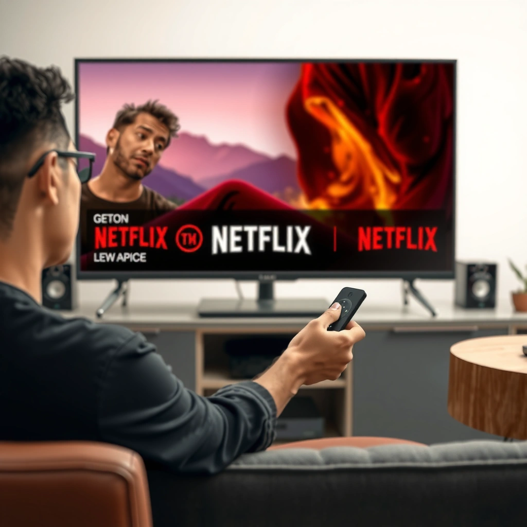 A person checking smart TV compatibility for Netflix installation.