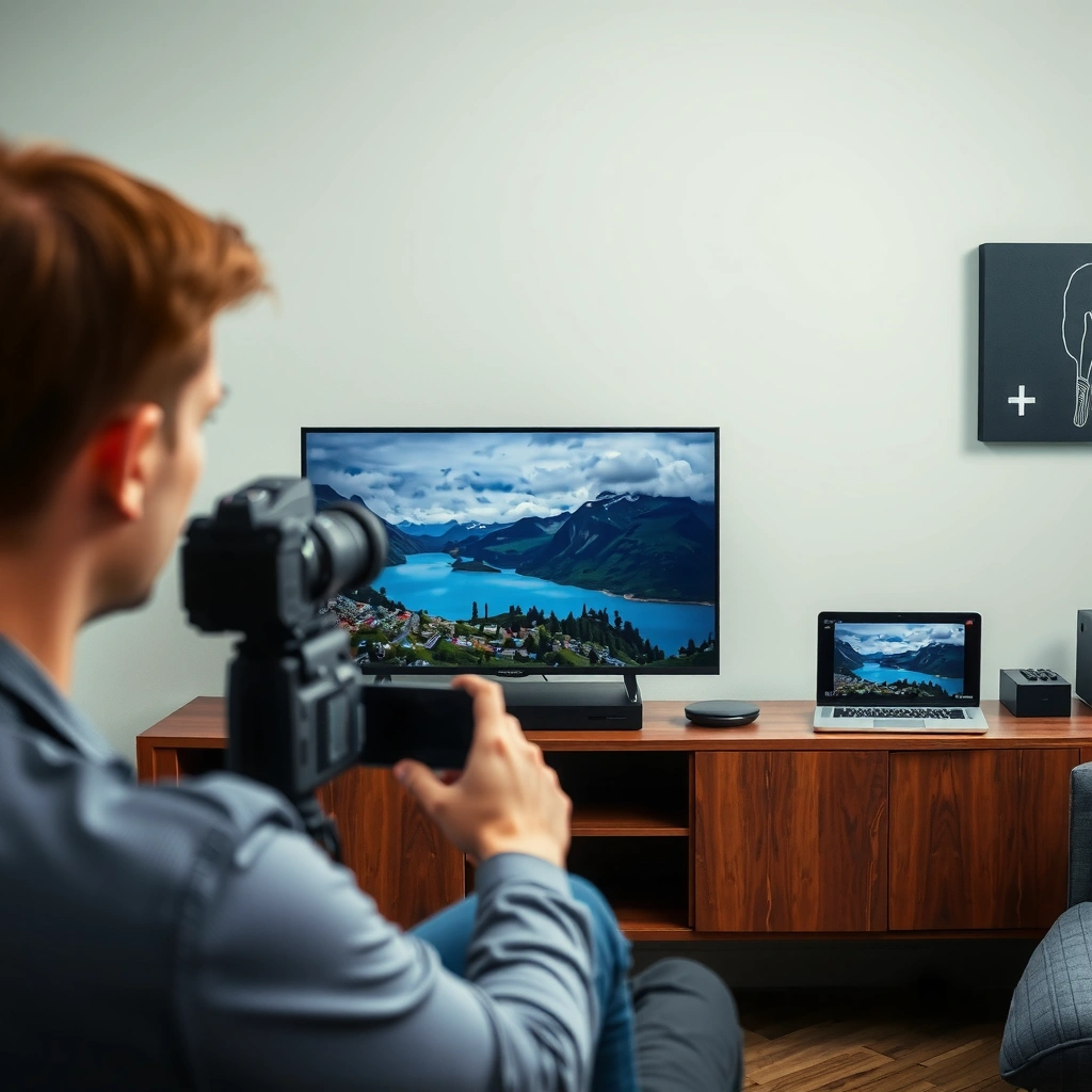 A person checking the internet connection on their smart TV for streaming setup.