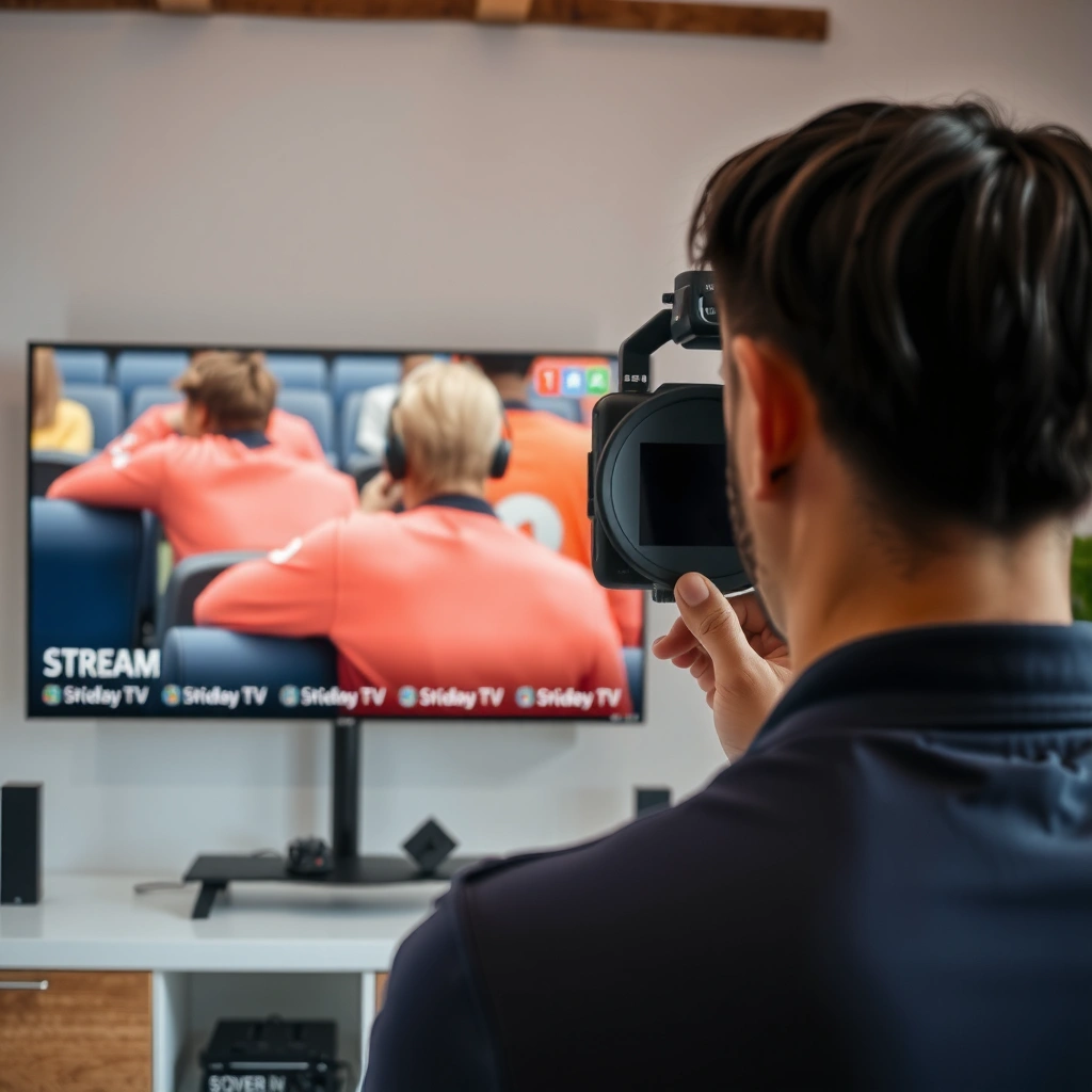 A person checking the internet connection on a smart TV for streaming setup.