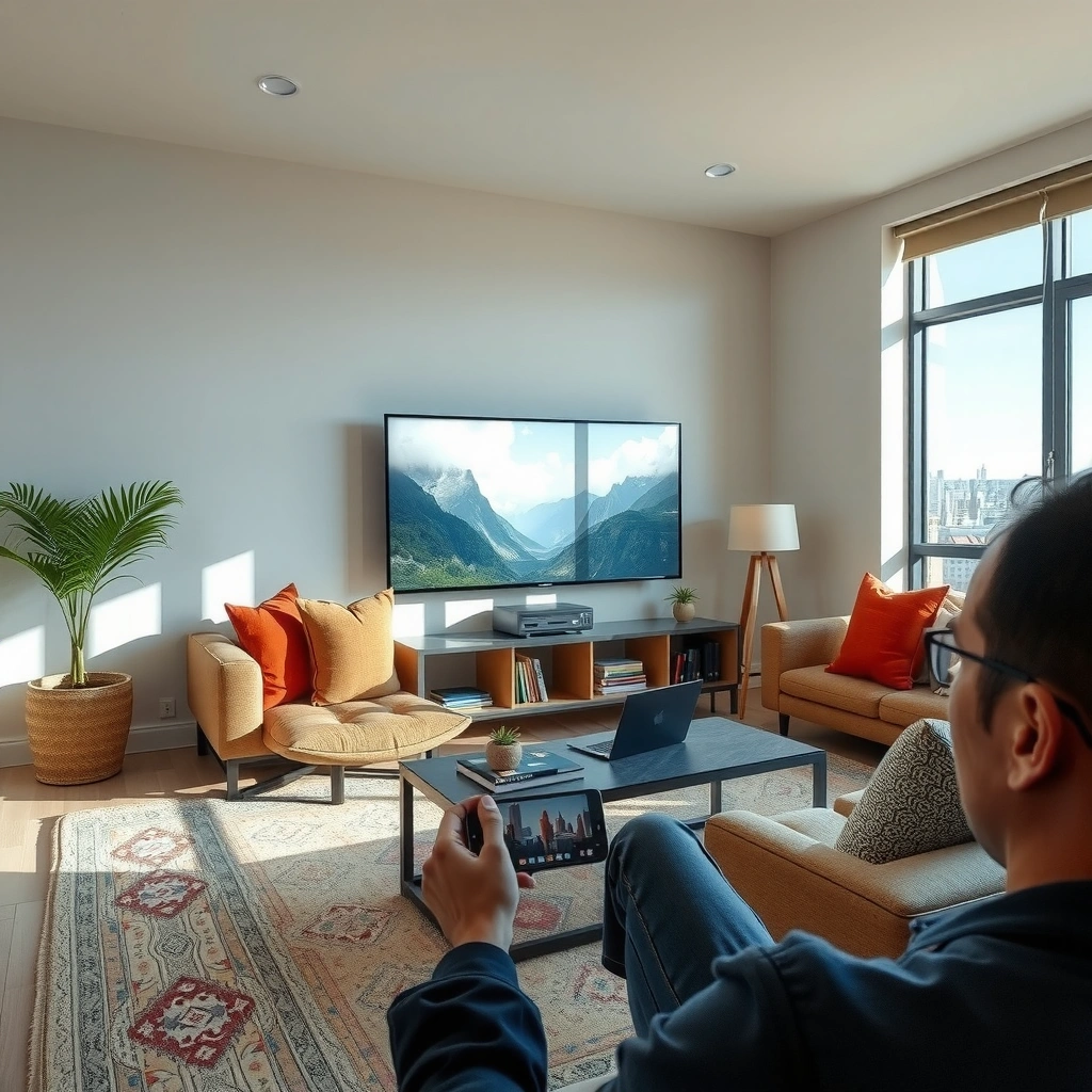 Image showing various connection options for screen sharing to a Smart TV.