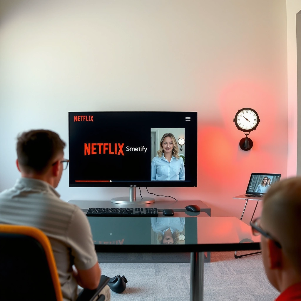A person checking the internet connection settings on a smart TV for Netflix access.