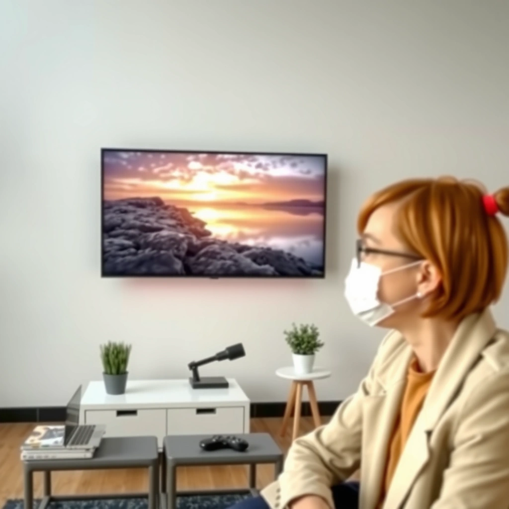 A person checking the internet connection settings on a smart TV for streaming.