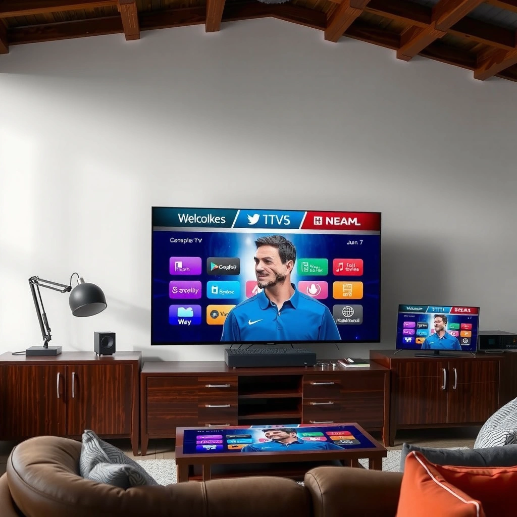 A user checking internet and app options on a smart TV for streaming services.