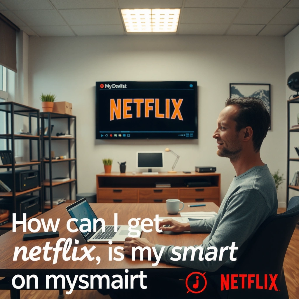 A user checking Netflix compatibility on a smart TV screen.