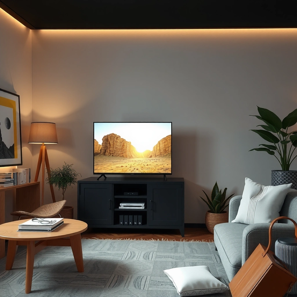 A user checking the network settings on a smart TV to ensure internet connectivity.
