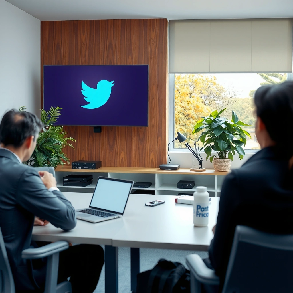 Smart TV screen displaying the Twitter app compatibility check for streaming.