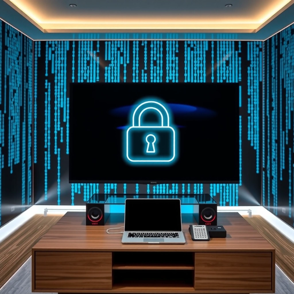 A user checking if their Smart TV supports VPN applications for enhanced privacy.