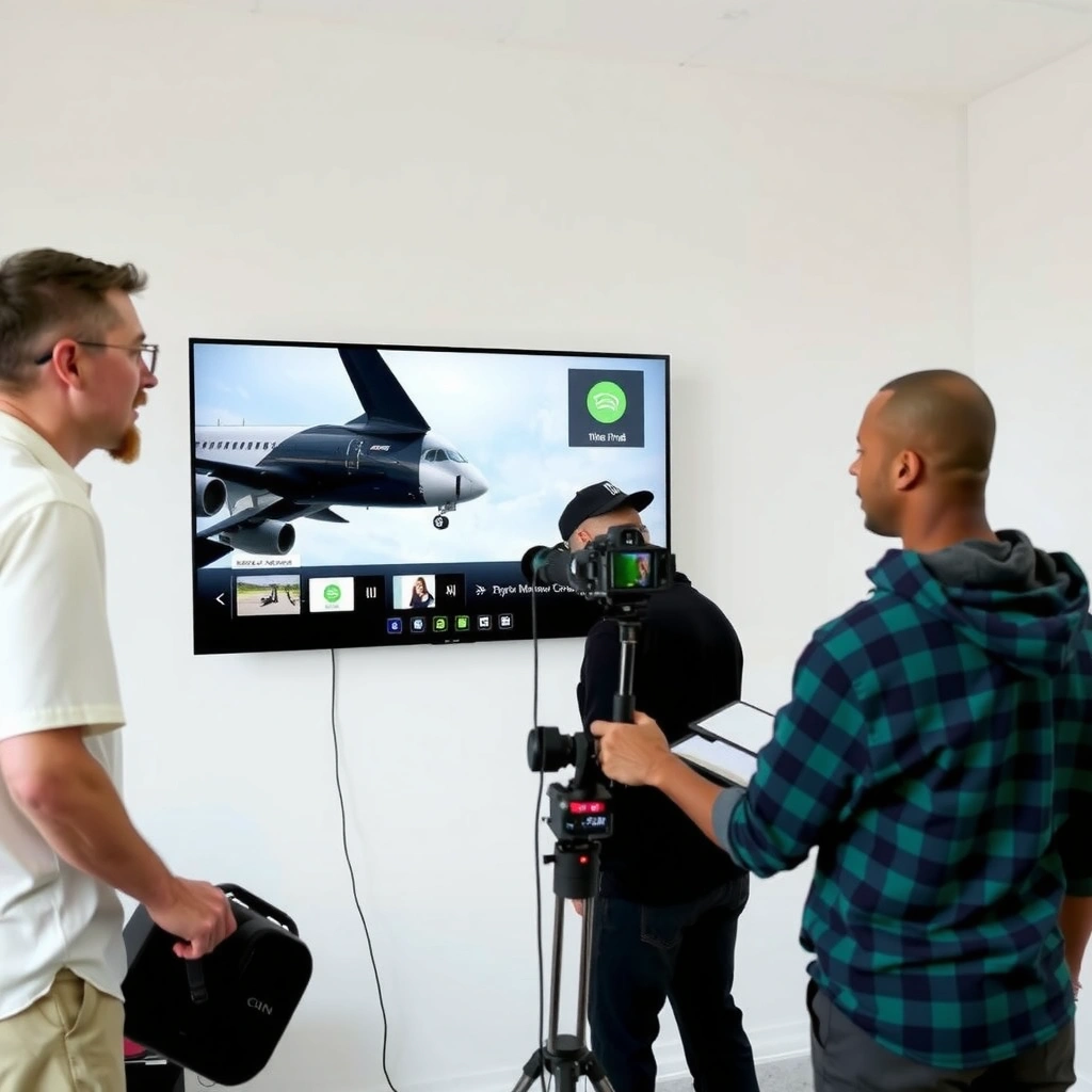 A person checking the Wi-Fi connection settings on a smart TV for streaming setup.