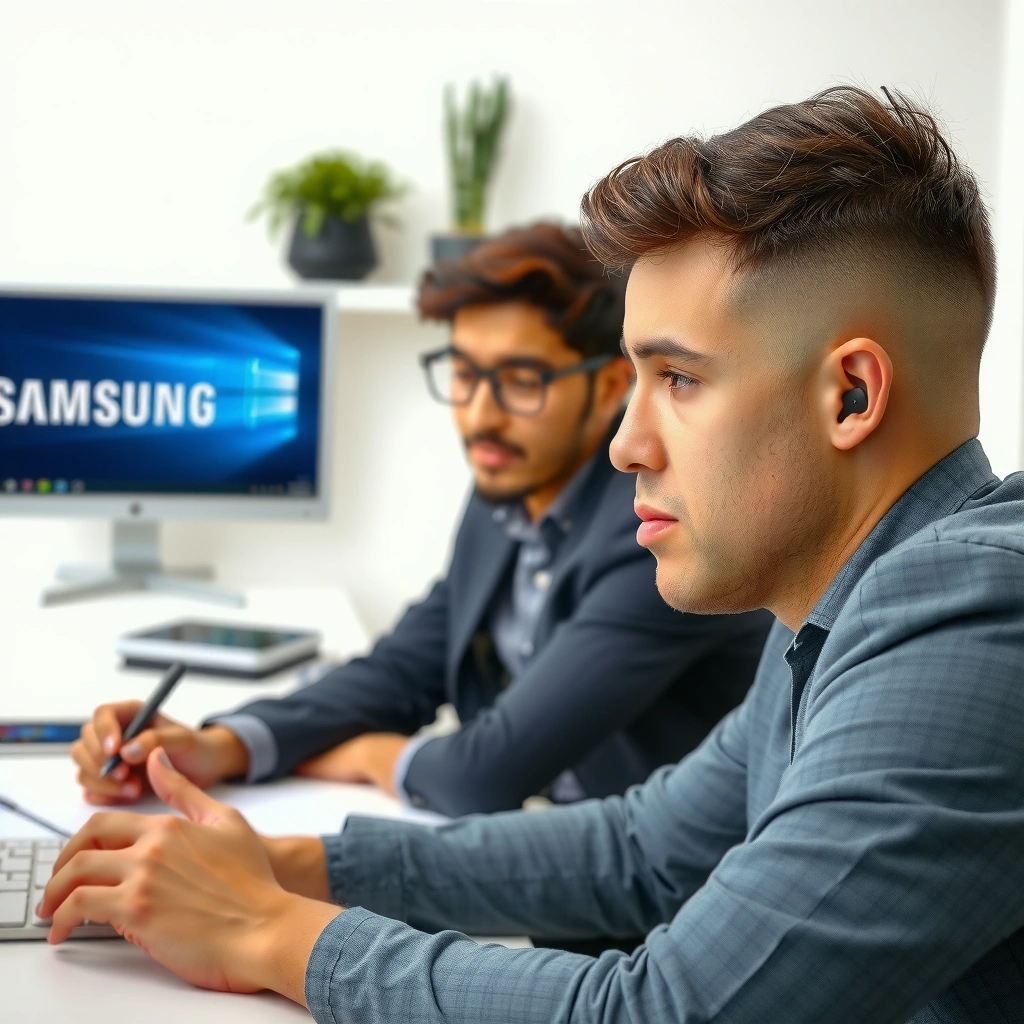 User checking SmartThings Find app on a smartphone to locate Samsung earbuds.