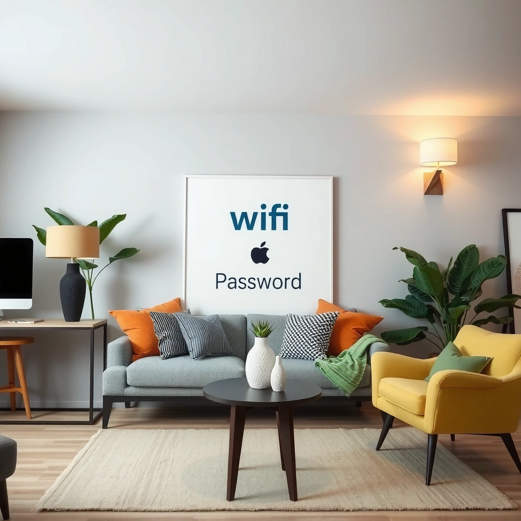 A close-up of a router label showing the WiFi password and network name for easy access.