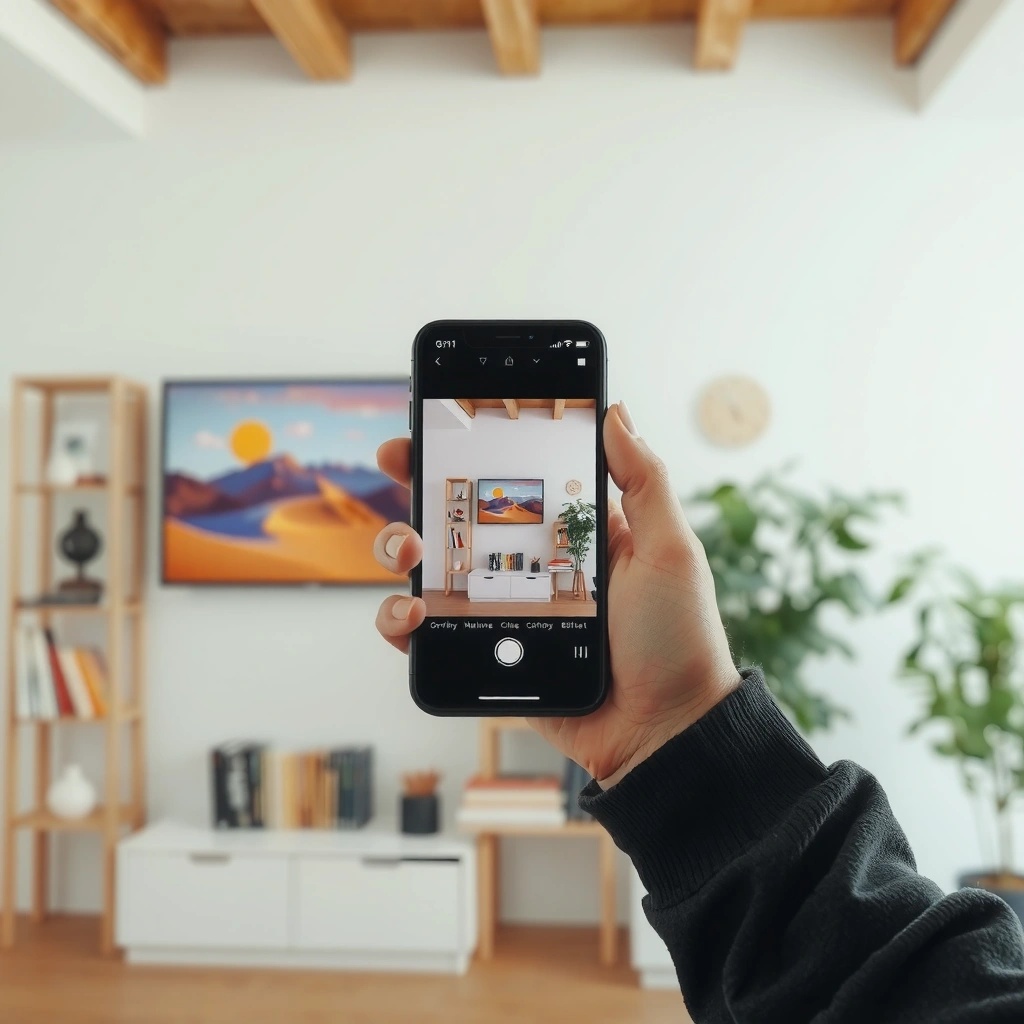 A person checking TV settings for AirPlay support to project from iPhone.