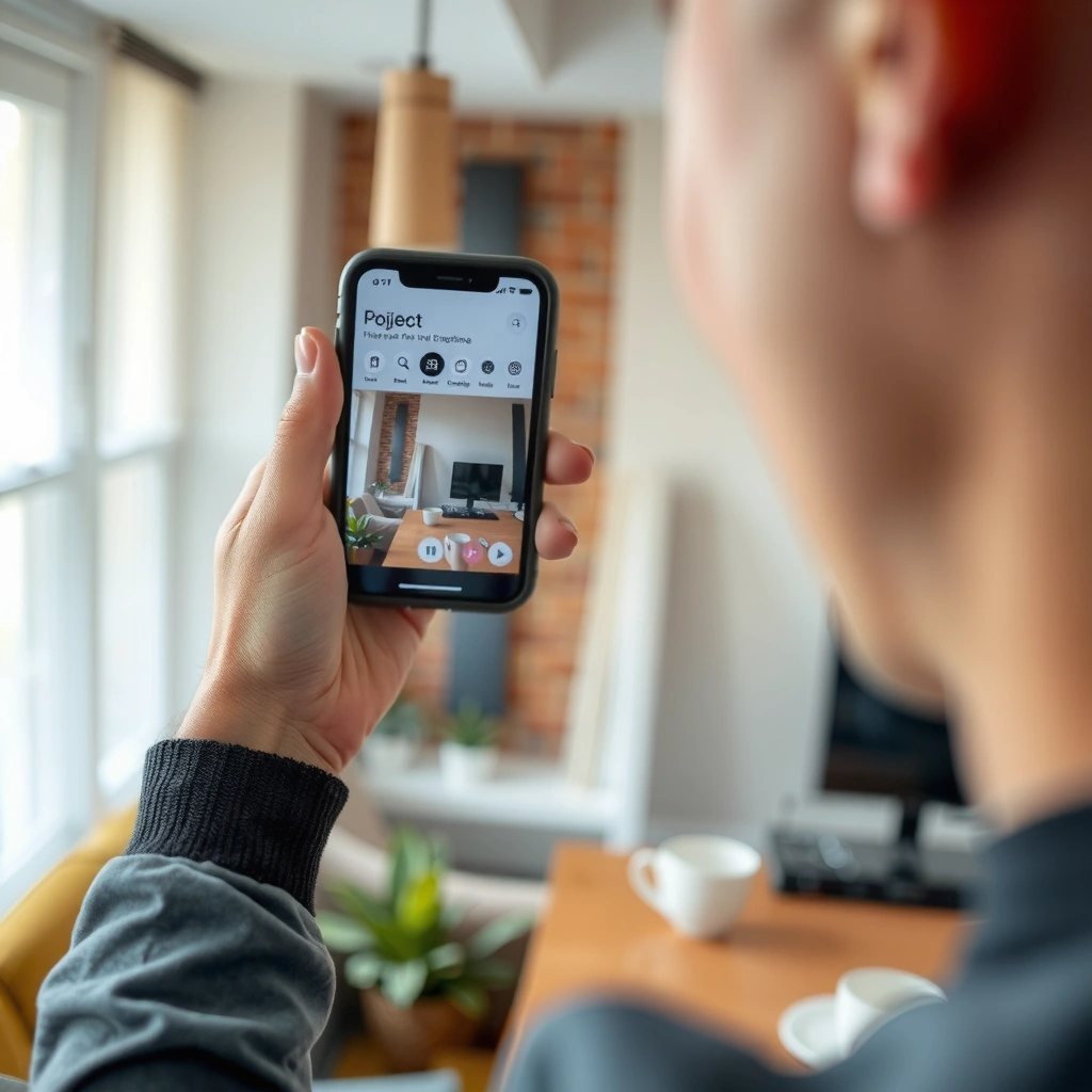 A user checking TV and connection options for projecting from an iPhone.