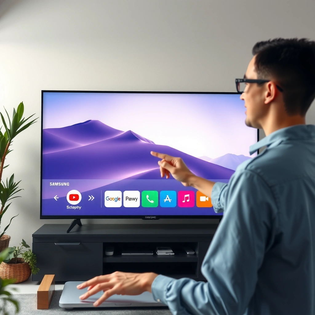 Image showing compatibility check between Samsung devices and Smart TVs for connection setup.