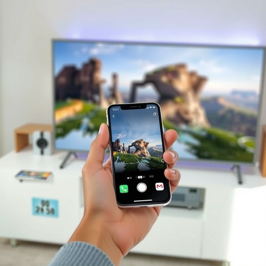 Image showing how to check TV compatibility for iPhone connection using AirPlay or HDMI.