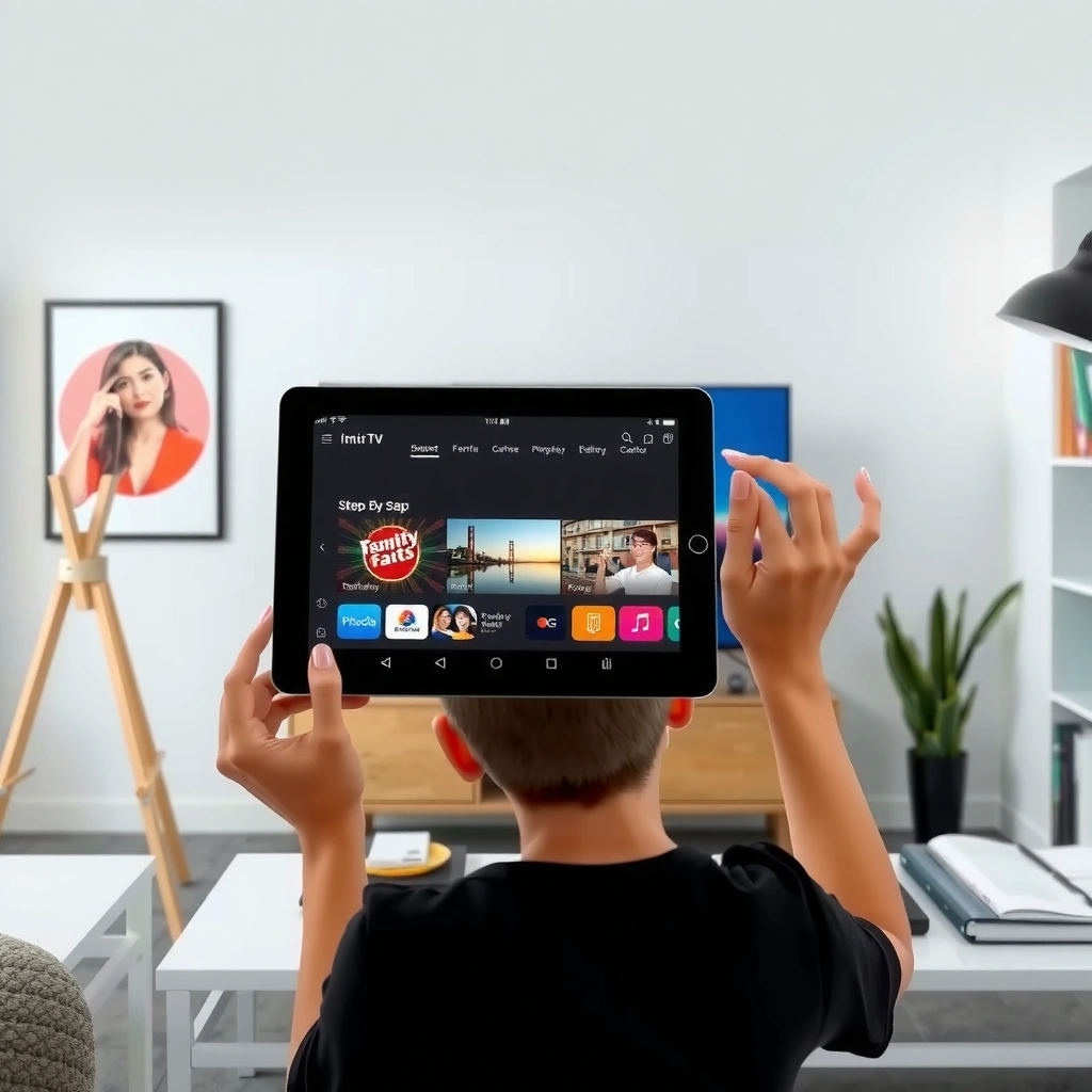 A user checking the compatibility of their smart TV for iPad mirroring connection.