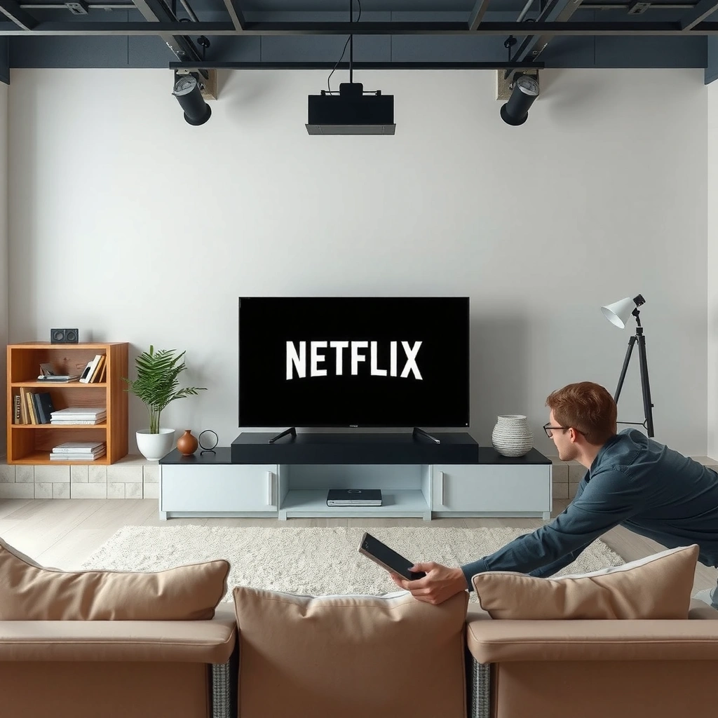 Image showing various TV inputs and a Wi-Fi connection for Netflix setup on non-smart TV.