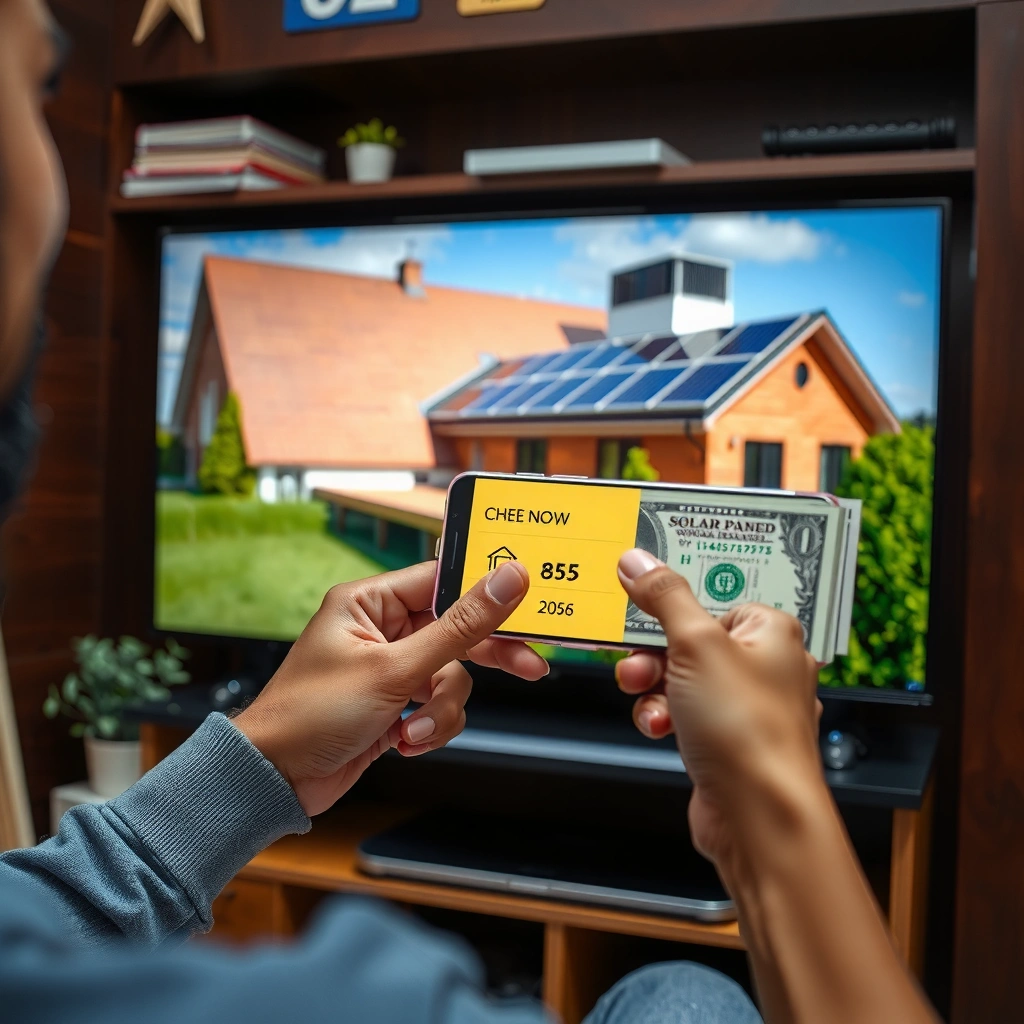 TV screen displaying screen mirroring and casting options for Android phone pairing.