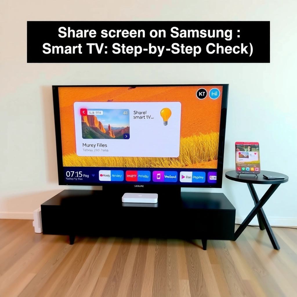 Samsung Smart TV settings screen for enabling screen mirroring feature