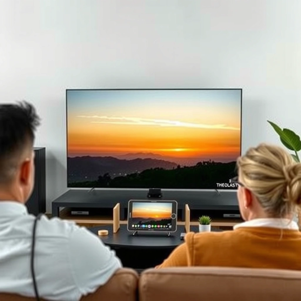 A person checking WiFi settings on a smart TV to ensure compatibility for connection.