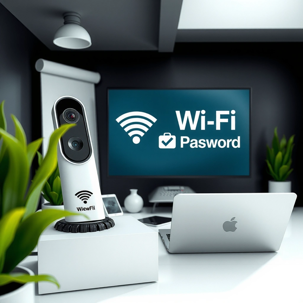 User checking WiFi password on a connected device for troubleshooting.