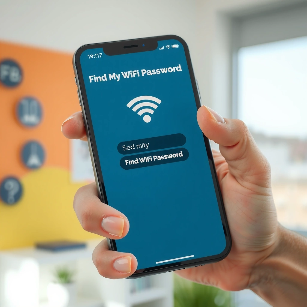 User checking WiFi password on an iPhone device in a home setting